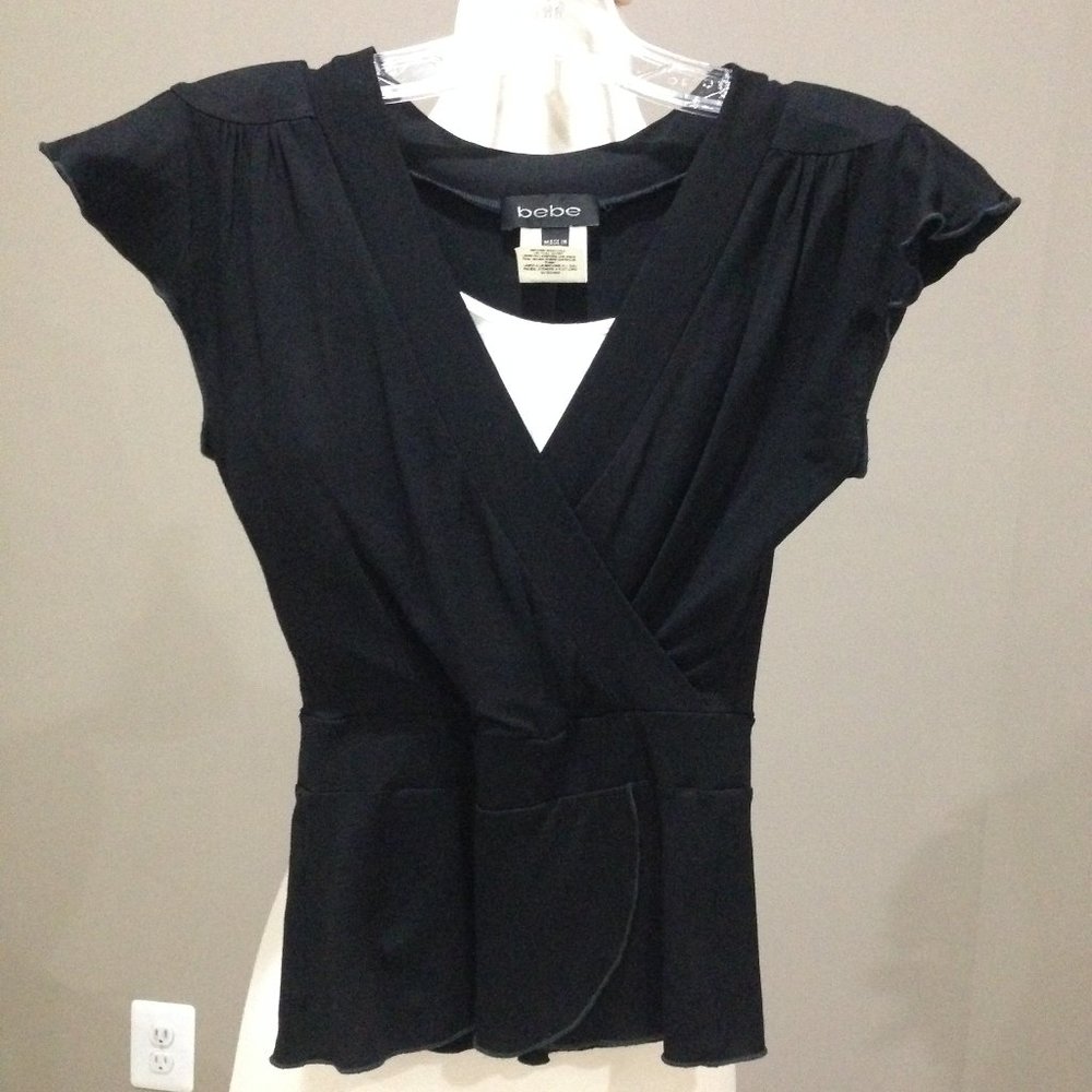 Y2K BEBE  stretchy fitted top with cinched waist